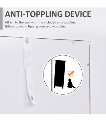 Bathroom Storage Cabinet White 40cmx27cmx171.5cm 3-tier Shelf Drawer Glass Door