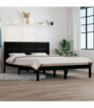 Bed Frame Black Solid Wood Pine 120x200 cm