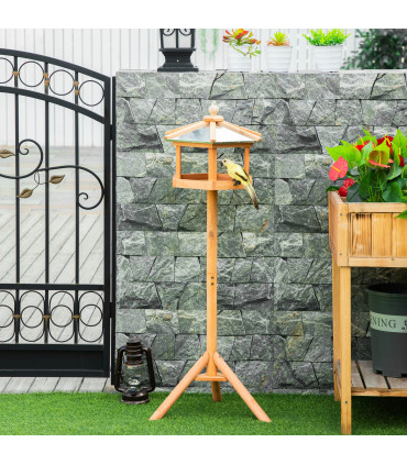 Bird Stand Feeder Table Feeding Station Garden Wood Coop Parrot Nesting Stand