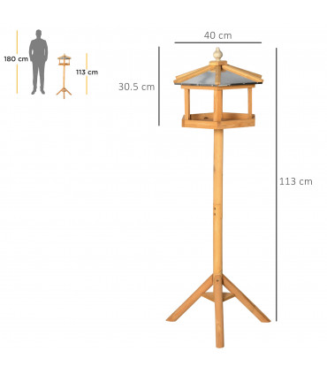Bird Stand Feeder Table Feeding Station Garden Wood Coop Parrot Nesting Stand