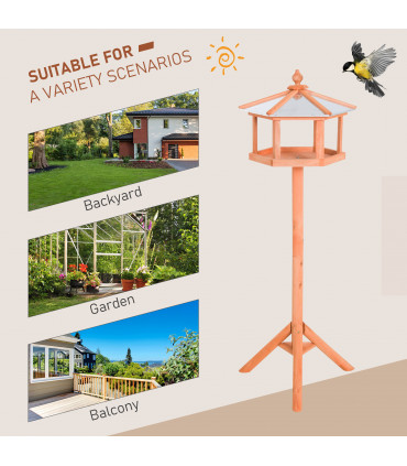 Bird Stand Feeder Table Feeding Station Garden Wood Coop Parrot Nesting Stand