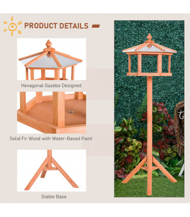 Bird Stand Feeder Table Feeding Station Garden Wood Coop Parrot Nesting Stand