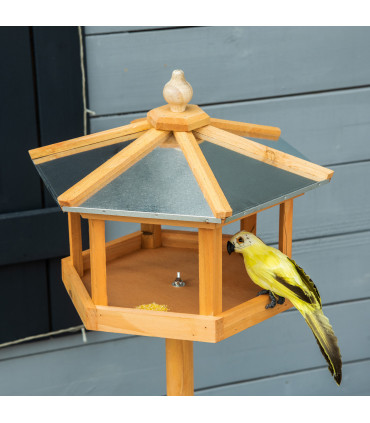 Bird Stand Feeder Table Feeding Station Garden Wood Coop Parrot Nesting Stand