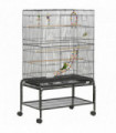 Bird Cage Steel Black 79L x49W x133H cm Spacious Wooden Perches Toys Swing