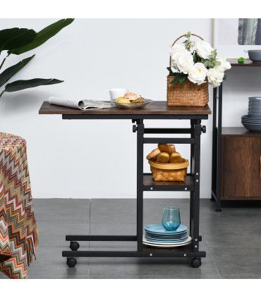 C-Shaped Mobile Sofa Bed Side Table