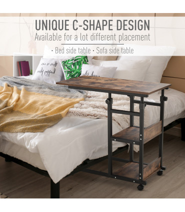 C-Shaped Mobile Sofa Bed Side Table