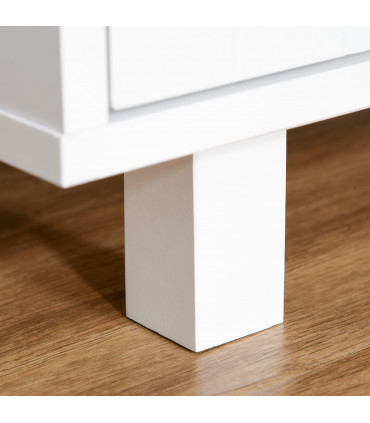 Cat Litter Box Enclosure & House w/ Nightstand/End Table Design, White Pawhut