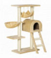 Cat Tree Beige Solid Particle Board 98H x 54L x 29.5Wcm Scratching Post Hammock