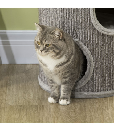 Cat Barrel Kitten Tree Tower for Indoor Cats, Covered with Sisal, Cosy Platform