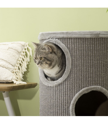 Cat Barrel Kitten Tree Tower for Indoor Cats, Covered with Sisal, Cosy Platform