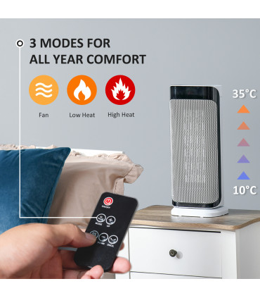 Ceramic Space Heater Oscillating Portable Tower Heater w/ Three Heating Mode