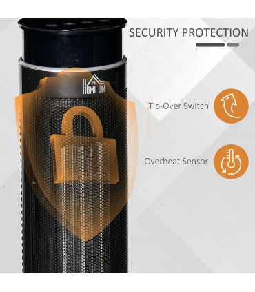 Ceramic Tower Indoor Space Heater w/ 42° Oscillation Remote Control 8Hrs Timer