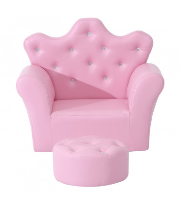 Kids Pink PU Leather Sofa Set