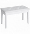 Piano Bench Makeup Padded Seat Stool Solid Wood White 76L x 36W x 50H (cm)