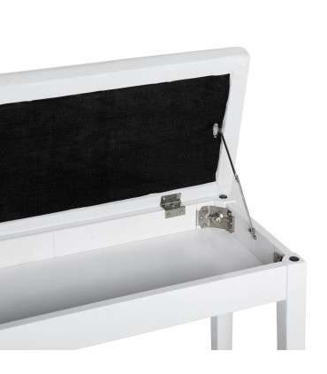 Piano Bench Makeup Padded Seat Stool Solid Wood White 76L x 36W x 50H (cm)