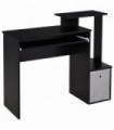 Computer Desk with Sliding Keyboard Tray, Storage Drawer, Shelf - Black