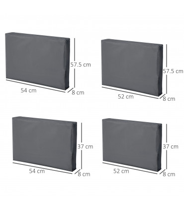 Cushion Cover Deep Grey Polyester 54cm x 57.5cm x 8cm Outdoor Rattan Furniture