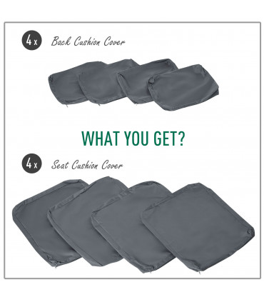 Cushion Cover Deep Grey Polyester 54cm x 57.5cm x 8cm Outdoor Rattan Furniture