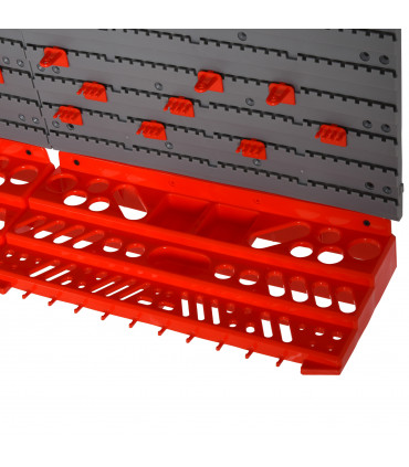 DURHAND PP Wall Mounted Garage Tool Organiser Unit Grey/Red