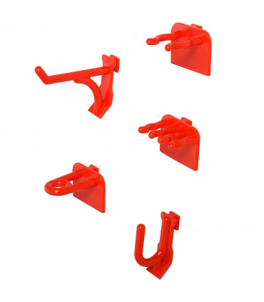 DURHAND PP Wall Mounted Garage Tool Organiser Unit Grey/Red