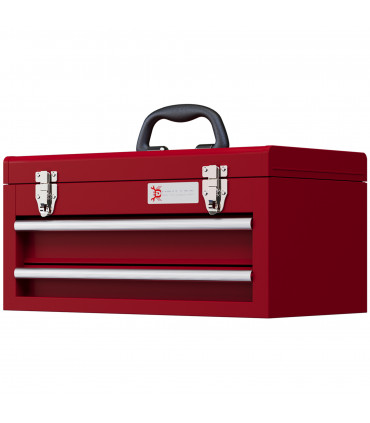 Metal Red 46L x 24W x 22H cm 2 Drawer Tool Chest with Ball Bearing Slide Drawers