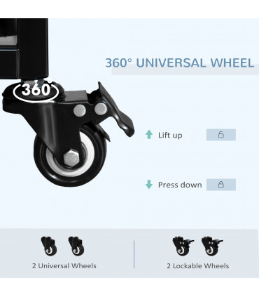 Dog Cage Pet Metal Heavy Duty with Wheels and Crate Tray for Kennel Black M L