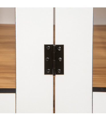 Dog Crate Furniture End Table w/ Lockable Door, for Large Dogs - White Pawhut