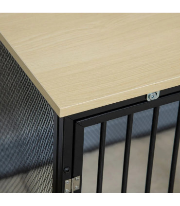 Steel Dog Crate End Table w/ Soft Washable Cushion, Front Door, Small, Medium