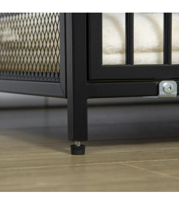 Steel Dog Crate End Table w/ Soft Washable Cushion, Front Door, Small, Medium