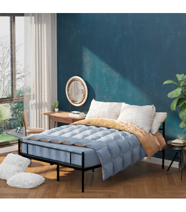 Double Metal Bed Frame w/ Headboard & Footboard, Underbed Storage Space