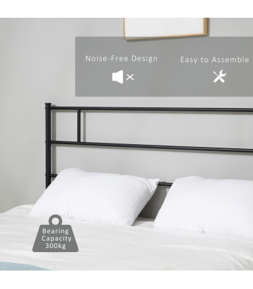 Double Metal Bed Frame w/ Headboard & Footboard, Underbed Storage Space