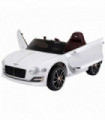 Electric Ride-on Car w/ LED Lights Music Parental Remote Control White HOMCOM