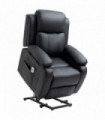 Electric Power Lift Recliner Chair with Massage Vibration Side Pocket, Black