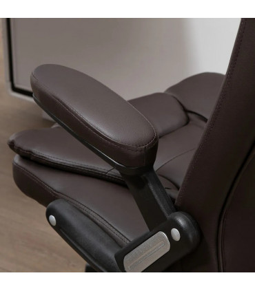 Executive Office Chair with Massage and Heat PU Leather Reclining Chair, Brown