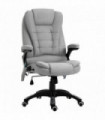 Executive Reclining Chair w/ Heating Massage Points Relaxing Headrest Grey