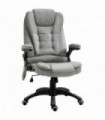 Executive Reclining Chair w/ Heating Massage Points Relaxing Headrest Grey