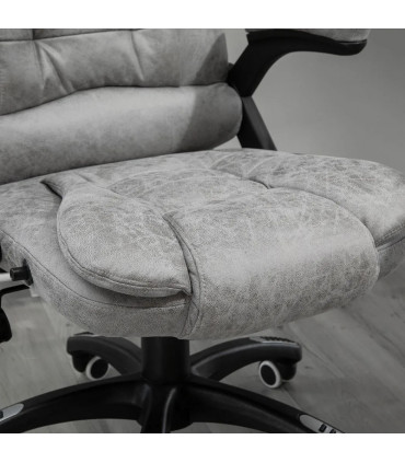 Executive Reclining Chair w/ Heating Massage Points Relaxing Headrest Grey