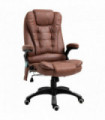 Executive Reclining Chair w/ Heating Massage Points Relaxing Headrest Brown