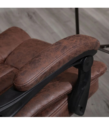 Executive Office Chair Computer Swivel Chair for Home with Arm, Footrest, Brown