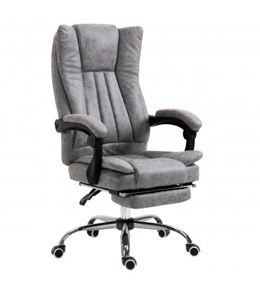 Chair Executive Office Computer Swivel Arm Footrest Grey 110-118H x 63W x 71Dcm