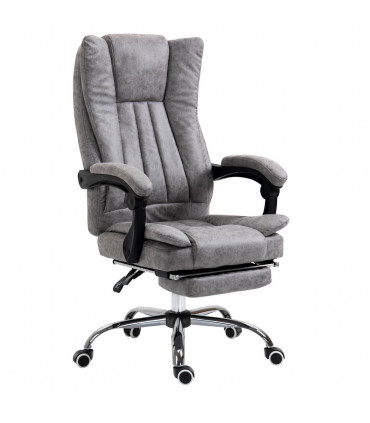 Chair Executive Office Computer Swivel Arm Footrest Grey 110-118H x 63W x 71Dcm