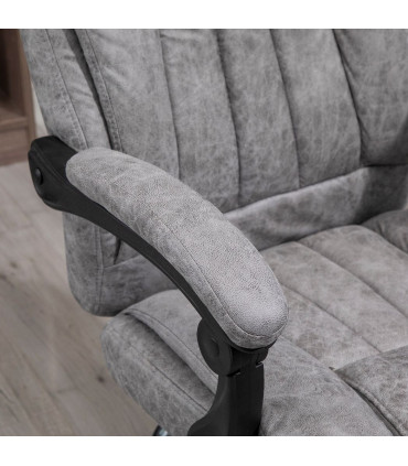 Chair Executive Office Computer Swivel Arm Footrest Grey 110-118H x 63W x 71Dcm