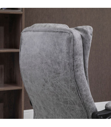 Chair Executive Office Computer Swivel Arm Footrest Grey 110-118H x 63W x 71Dcm