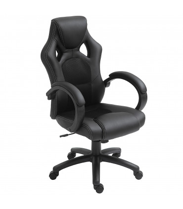 Gaming Chair PU Leather Black 71cm x 61cm x 118cm Executive Racing Swivel
