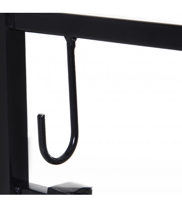 Firewood Stand Log Rack Holder Black Metal 76H x 84L x 33Dcm 84cm with 4-PC