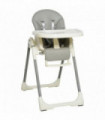 Foldable Baby High Chair Toddler Height Back Footrest Adjustable Grey PP Steel