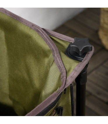 Garden Trolley - Green Oxford Fabric 100L x 48W x 100.5H cm Folding Steel Frame