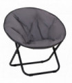 Folding Saucer Moon Chair, 80Lx80Wx75H cm, Metal Frame, 600D Oxford Cloth-Grey