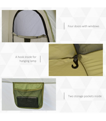 Four Man Pop Up Tent Automatic Camping Backpacking Dome Shelter Outsunny