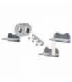 Cat Tree - Four-Piece Wall with Platforms, Steps, Perch, Cat House - Grey